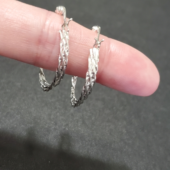 Jewelry - Sterling silver triple twisted hoop earrings